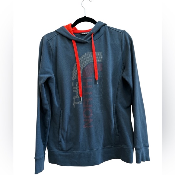 The North Face Blue Hoodie with Red Accents - Picture 1 of 6